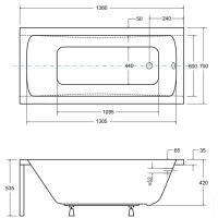 Акриловая ванна Besco Optima 140 140x70 без ножек