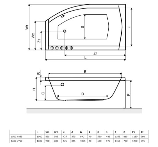 Ванная Акриловая Угловая Excellent Magnus Левая 1500X850 (Waex.mgl15Wh)