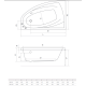 Ванна Radaway Rineia 160x100 ліва з ніжками + сифон R135L (WA1-31-160x100L)