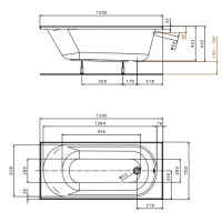 Ванна Kolo Opal Plus 150 без ножек (XWP135000N)