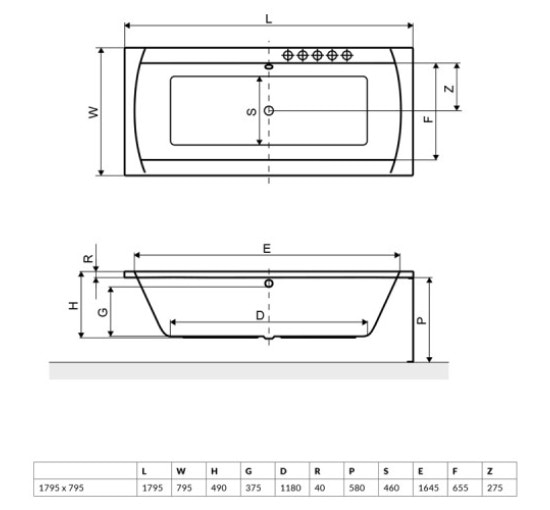 Ванна Акрилова Прямокутна Excellent Aquaria Lux 1800X800 (Waex.aqu18Wh)