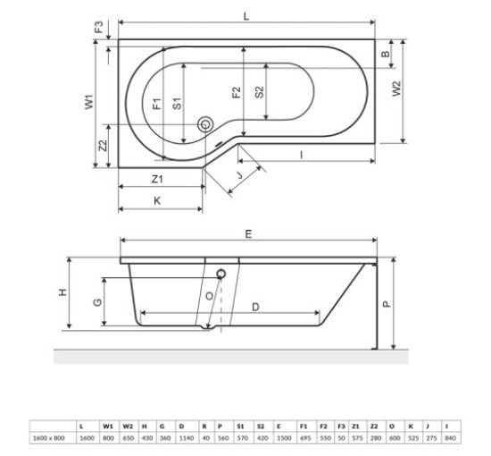 Ванная Акриловая Угловая Excellent Bespot Права 1600X800 (Waex.bsp16Wh)