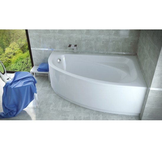 Ванна акрилова асиметрична Besco Cornea Comfort 150 права 150x100 без ніжок
