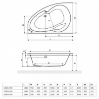 Ванна Акрилова Кутова Excellent Newa Plus Права 1500X950 (Waex.nep15Wh)