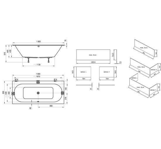 Ванна прямоугольная CITY SLIM 180×80, RAVAK