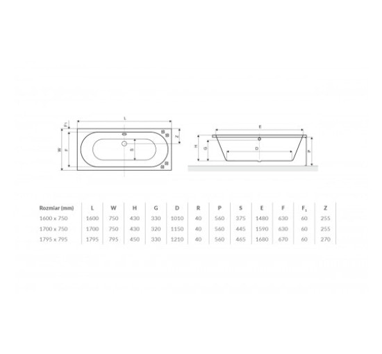 Ванная Акриловая Прямоугольная Excellent Oceana 1700X750 (Waex.oce17Wh)