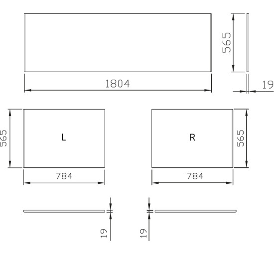 Панель для ванны фронтальная 180 City Slim, (X000001107) RAVAK