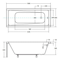 Акриловая ванна Besco Modern 140 140x70 без ножек