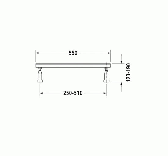 Комплект ножек Duravit 150 см для ванн (790105000000000).