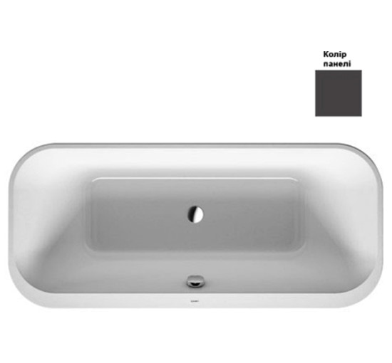 Ванна свободностоящая Duravit HAPPY D.2 белая 180x80 см на раме с графитовой суперматовой панелью (700453800000000)