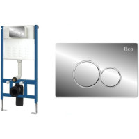 інсталяційна система Rea для унітазу + кнопка е хром (REA-E0017)