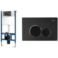 инсталляционная система Rea для унитаза + кнопка Е черная (REA-E3651)