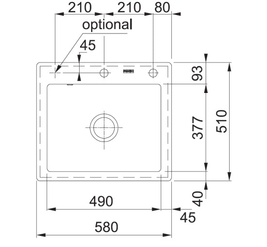 Кухонная мойка Franke Mythos MTK 610-58 (124.0335.851) керамическая - врезная - цвет Оникс
