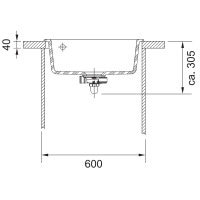 Кухонная мойка Franke Mythos MTK 610-58 (124.0335.851) керамическая - врезная - цвет Оникс