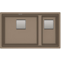 Кухонна мийка Franke KUBUS 2 KNG 120 (125.0517.123) гранітна - монтаж під стільницю - колір Мигдаль - (коландер та коврик Rollmat у комплекті)