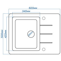 Кухонная мойка Romzha Patrat 62 Antracit (902)