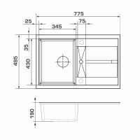 Кухонная мойка GRANADO Valencia Black shine
