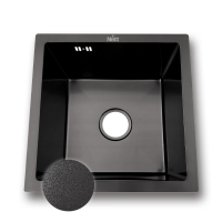 Чорна мийка для кухні з нержавійки 50 см під стільницю Nett NВ-5045