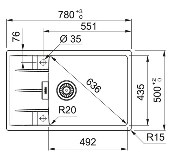 Кухонная мойка Franke Centro CNG 611-78 XL (114.0630.433) гранитная - врезная - оборотная - цвет Белый