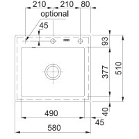 Кухонная мойка Franke Mythos MTK 610-58 (124.0380.249) керамическая - врезная - цвет Серый матовый