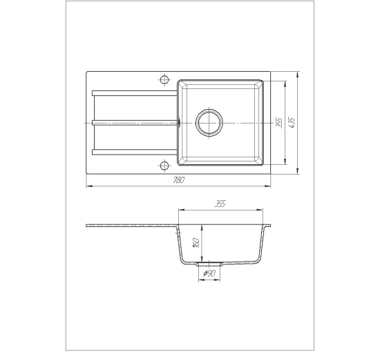 Кухонная мойка Romzha Quadro Antracit (901)