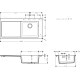 Кухонна мийка Hansgrohe S514-F450 1050х415 полиця з ліва Concretegrey (43314380)