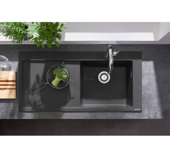 Кухонна мийка Hansgrohe S514-F450 1050х415 полиця з ліва Concretegrey (43314380)