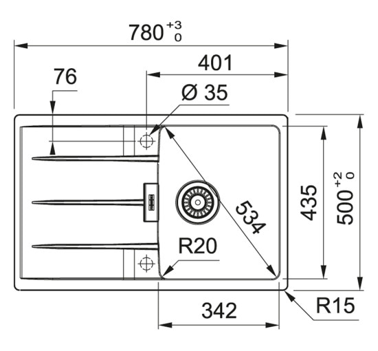 Кухонная мойка Franke Centro CNG 611-78 (114.0630.424) гранитная - врезная - оборотная - цвет Сахара