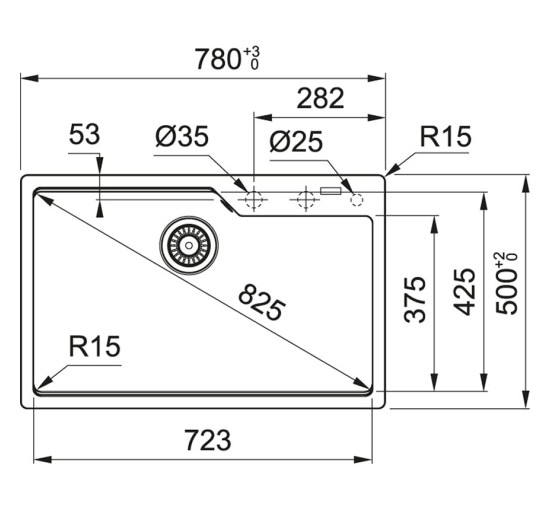 Кухонная мойка Franke Urban UBG 610-78 (114.0574.960) гранитная - врезная - цвет Оникс - (пластиковый коландер в комлекте)