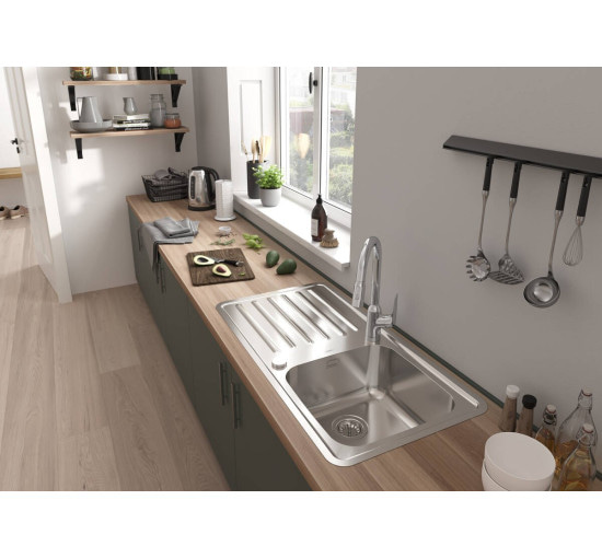 Кухонная мойка Hansgrohe S4113-F400 на столешницу 975х505 с сифоном automatic (43338800) Stainless Steel