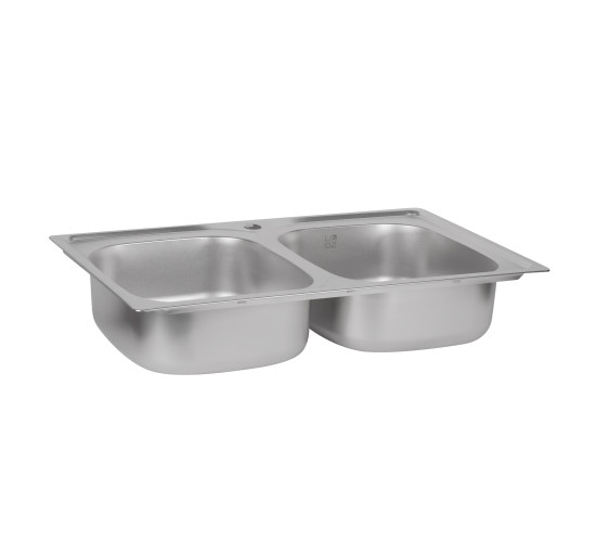 Кухонна мийка з двома чашами Lidz 7948 0,8 мм Micro Decor (LIDZ7948MDEC08)