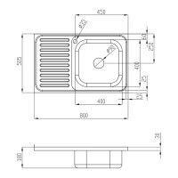 Кухонна мийка Lidz 5080-R 0,8 мм Decor (LIDZ5080RDEC06)