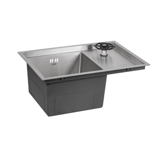 Кухонна мийка з кришкою та омивачем Qtap DC5638 3.0/1.2 мм Satin (QTDC56383012)