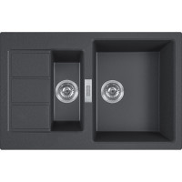 Кухонна мийка Franke Sirius 2.0 S2D 651-78 (143.0632.385) з тектонайта - врізна - оборотна - колір Чорний (2 отвори)