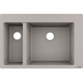 Кухонная мойка Hansgrohe S510-F635 770х510 на две чаши 180/450 Concretegrey (43315380)