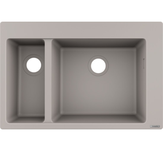 Кухонная мойка Hansgrohe S510-F635 770х510 на две чаши 180/450 Concretegrey (43315380)