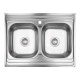 Кухонна мийка з двома чашами Lidz 6080 0,8 мм Decor (LIDZ6080DEC08)
