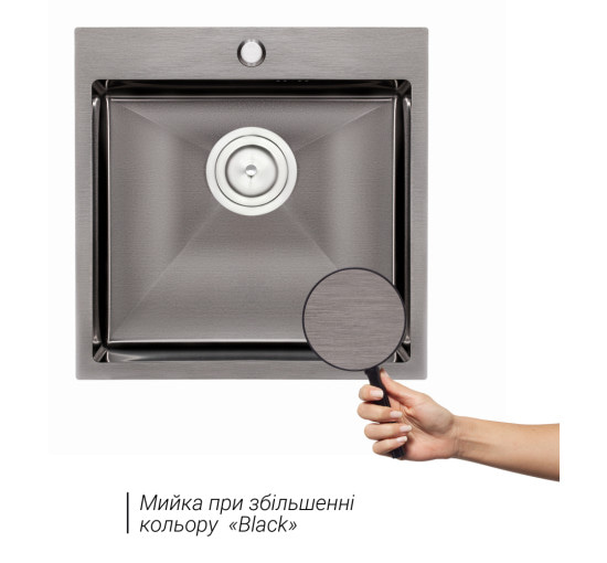 Кухонная мойка Qtap D5050BL 2.7/1.0 мм Black (QTD5050BLPVD10)