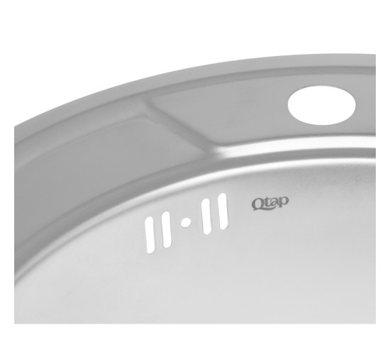 Кухонна мийка Qtap D490 0,8 мм Satin (QTD490SAT08)