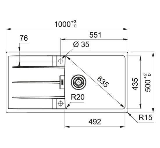 Кухонная мойка Franke Centro CNG 611-100 (114.0630.447) гранитная - врезная - оборотная - цвет Оникс