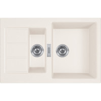 Кухонная мойка Franke Sirius 2.0 S2D 651-78 (143.0632.389) из тектонайта - врезная - оборотная - цвет Маскарпоне (2 отверстия)