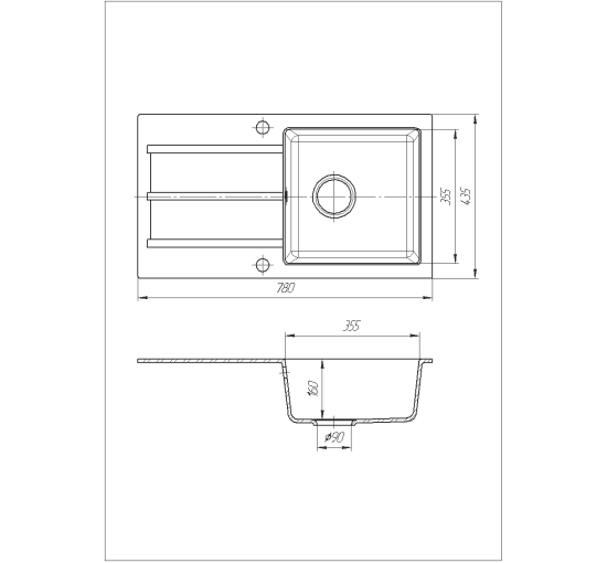 Кухонная мойка Romzha Quadro Grafit (201)