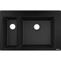 Кухонна мийка Hansgrohe S510-F635 770х510 на дві чаші 180/450 Graphiteblack (43315170)