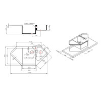 Кухонная мойка с дополнительной чашей Lidz 1000x500/225 COL-06 (LIDZCOL061000500225)