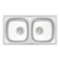Кухонна мийка з двома чашами Qtap 7843-B 0,8 мм Micro Decor (QT7843BMICDEC08)