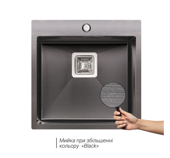 Кухонна мийка Qtap DK5050BL 2.7/1.0 мм Black (QTDK5050BLPVD2710)
