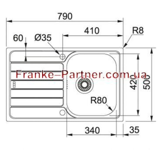 Кухонна мийка Franke Spark SKL 611-79 (101.0598.809) нержавіюча сталь - врізна - оборотна - декорована