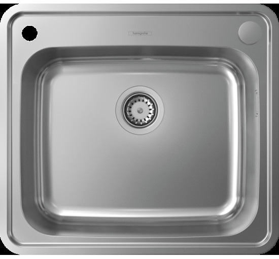 Кухонна мийка Hansgrohe S412-F500 на стільницю 580х520 з сифоном automatic (43336800) Stainless Steel