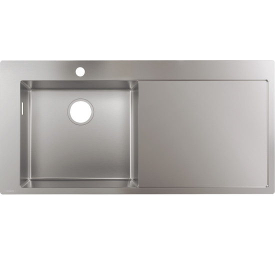 Кухонна мийка Hansgrohe S716-F450 на стільницю 1x35Ø 1045х510, полиця праворуч Stainless Steel (43331800)