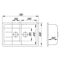 Кухонна мийка з додатковою чашею Lidz 780x495/200 STO-10 (LIDZSTO10780495200)